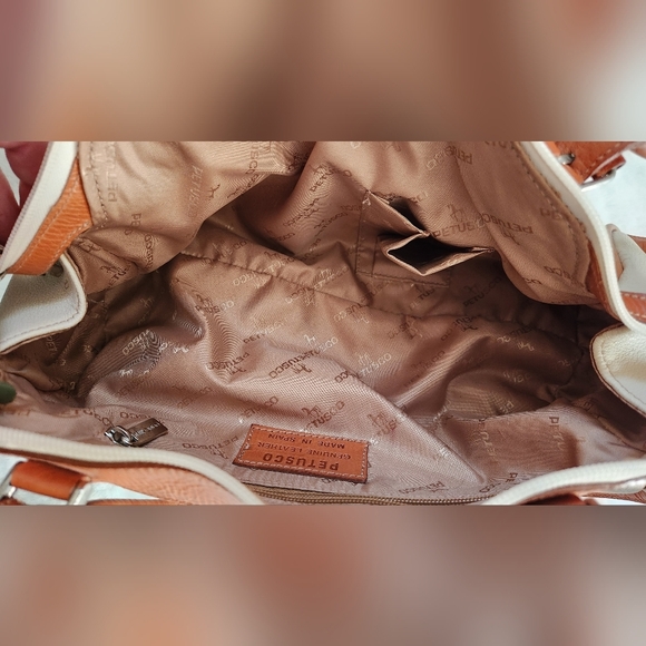 Petusco Vintage Cream and Tan handbag - Picture 2 of 12